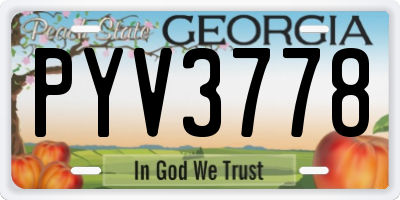 GA license plate PYV3778