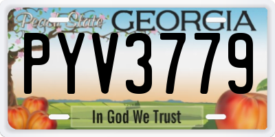 GA license plate PYV3779