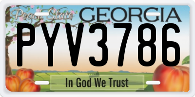 GA license plate PYV3786