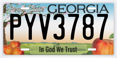 GA license plate PYV3787