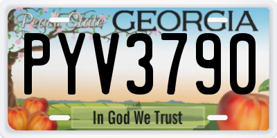 GA license plate PYV3790