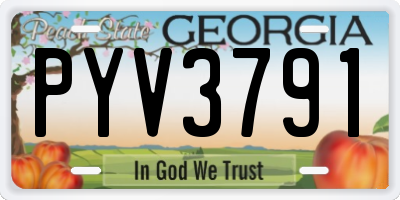 GA license plate PYV3791