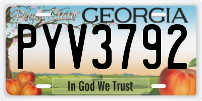 GA license plate PYV3792