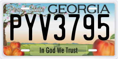 GA license plate PYV3795