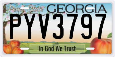 GA license plate PYV3797