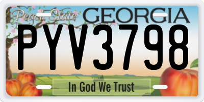 GA license plate PYV3798