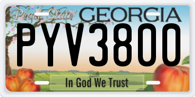 GA license plate PYV3800