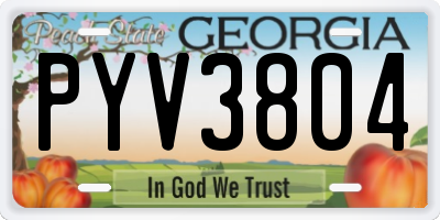 GA license plate PYV3804