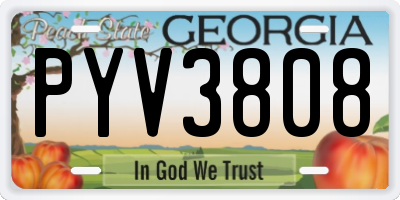 GA license plate PYV3808
