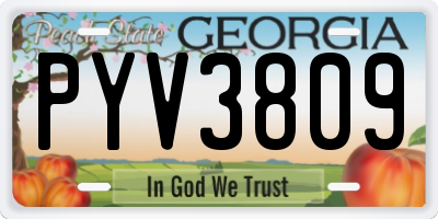 GA license plate PYV3809