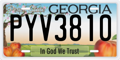 GA license plate PYV3810