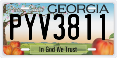 GA license plate PYV3811