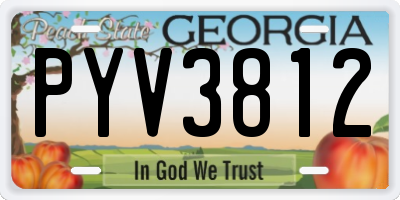 GA license plate PYV3812