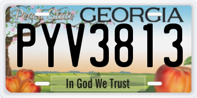GA license plate PYV3813