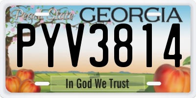GA license plate PYV3814