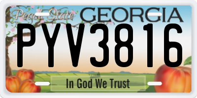 GA license plate PYV3816