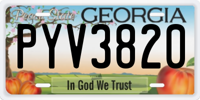 GA license plate PYV3820
