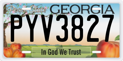 GA license plate PYV3827