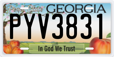 GA license plate PYV3831