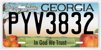 GA license plate PYV3832