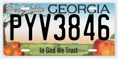 GA license plate PYV3846