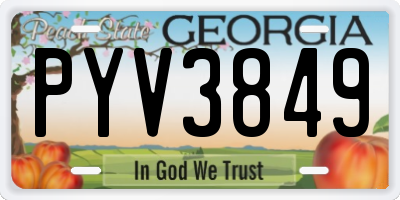 GA license plate PYV3849