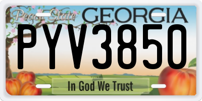GA license plate PYV3850