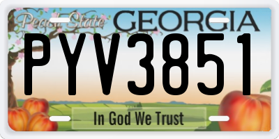 GA license plate PYV3851