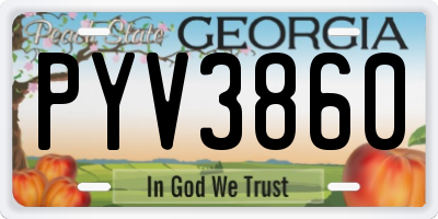 GA license plate PYV3860