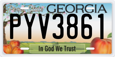 GA license plate PYV3861