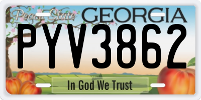GA license plate PYV3862