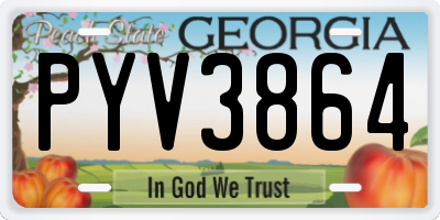 GA license plate PYV3864