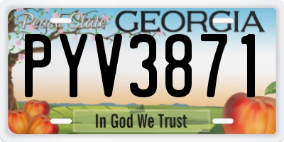 GA license plate PYV3871