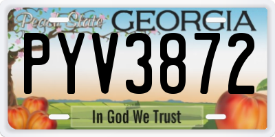 GA license plate PYV3872