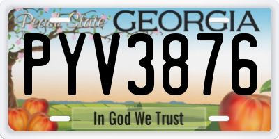 GA license plate PYV3876