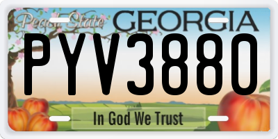 GA license plate PYV3880