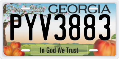 GA license plate PYV3883