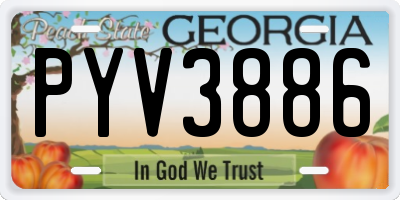 GA license plate PYV3886