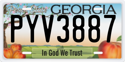 GA license plate PYV3887