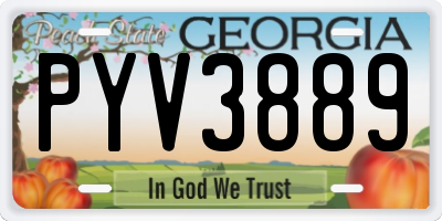 GA license plate PYV3889