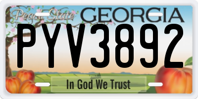 GA license plate PYV3892
