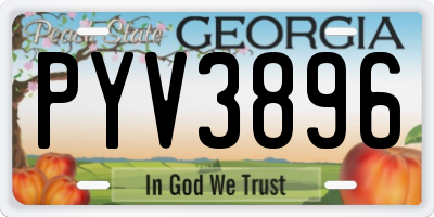 GA license plate PYV3896