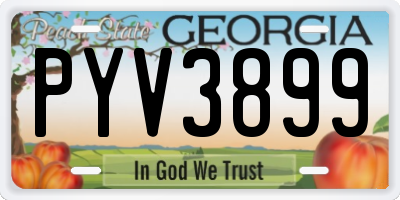 GA license plate PYV3899