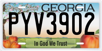 GA license plate PYV3902