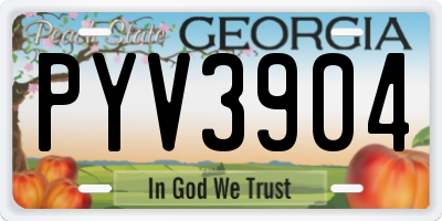 GA license plate PYV3904