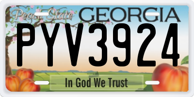 GA license plate PYV3924