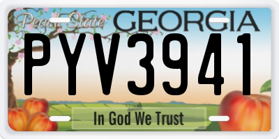 GA license plate PYV3941