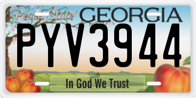 GA license plate PYV3944