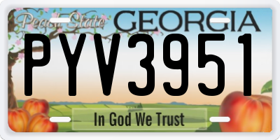 GA license plate PYV3951