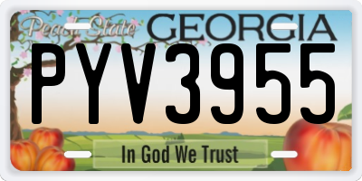 GA license plate PYV3955